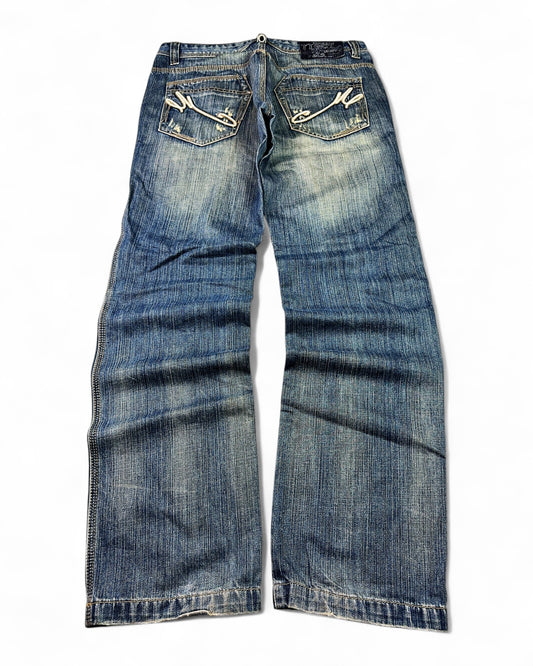 2000's Maja's Elaboration Japanese Straight/Baggy Jeans *rare 36x32 (XL)