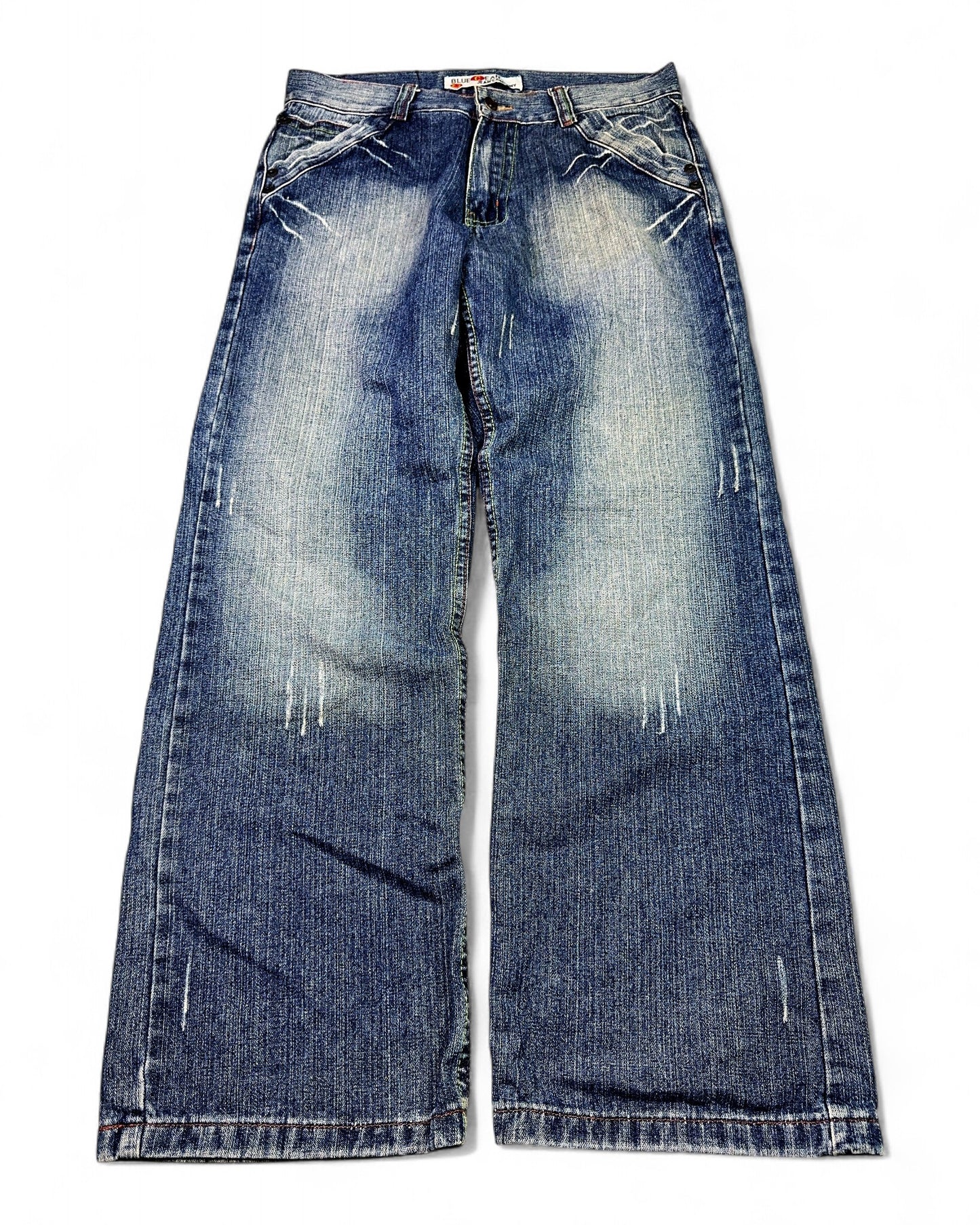 2000's Blue Ocean Jean Company Japanese Baggy Jeans *rare 32x32 (M)
