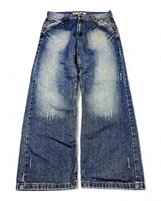 2000's Blue Ocean Jean Company Japanese Baggy Jeans *rare 32x32 (M)