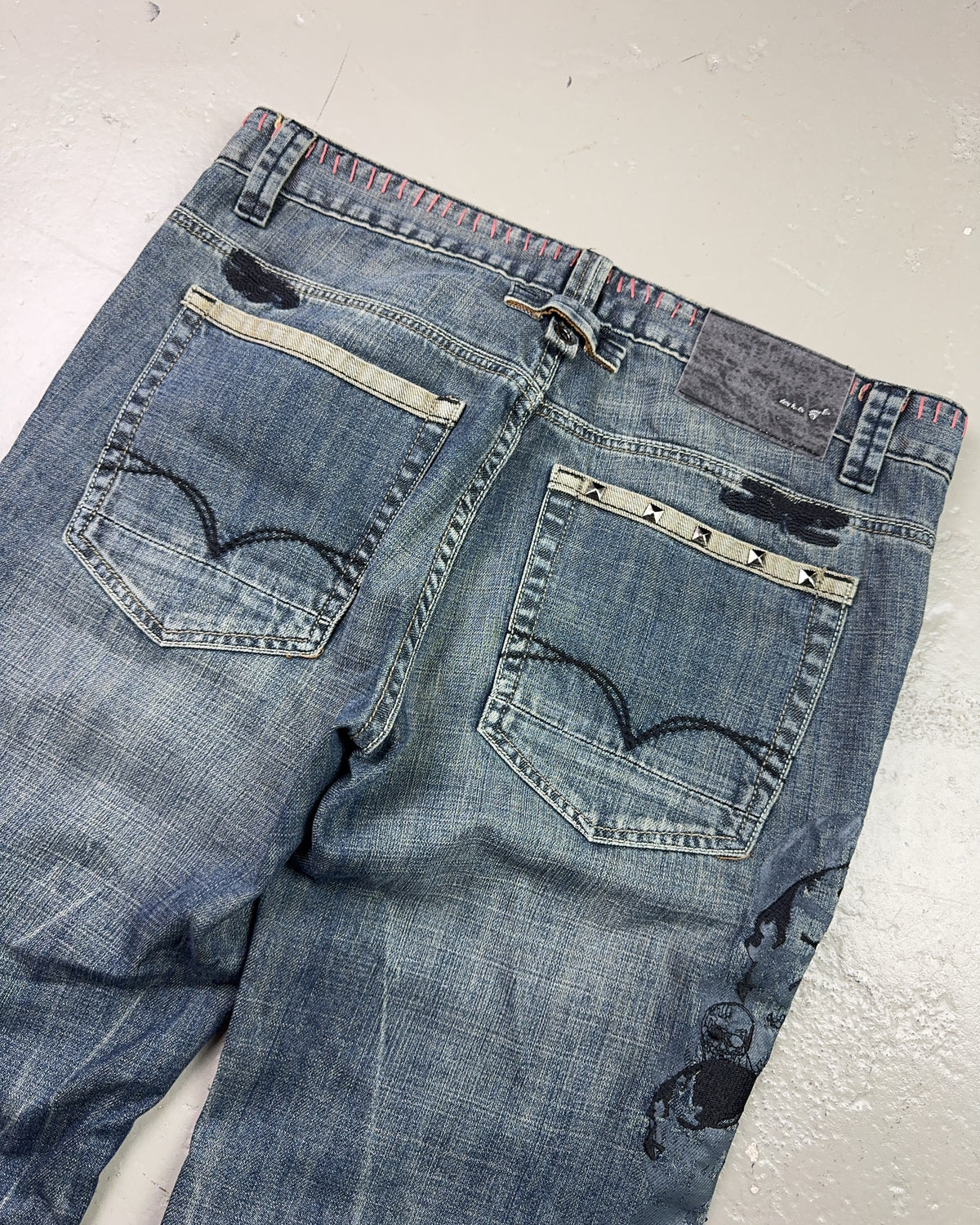 2000's Skull Japanese Baggy Jeans *rare 34x30 (L)