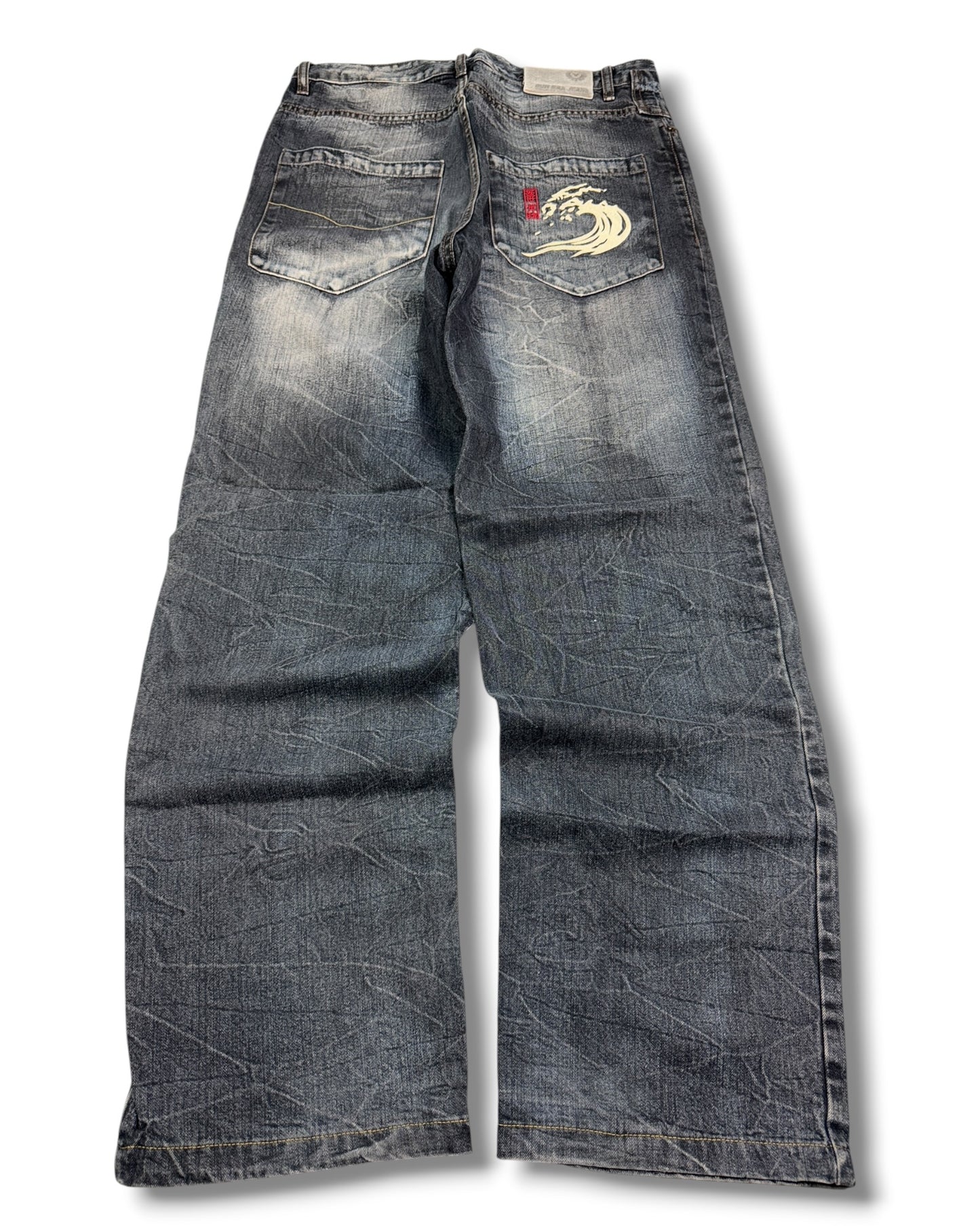 2000's Wave Japanese Baggy Jeans *rare 30x32 (M)