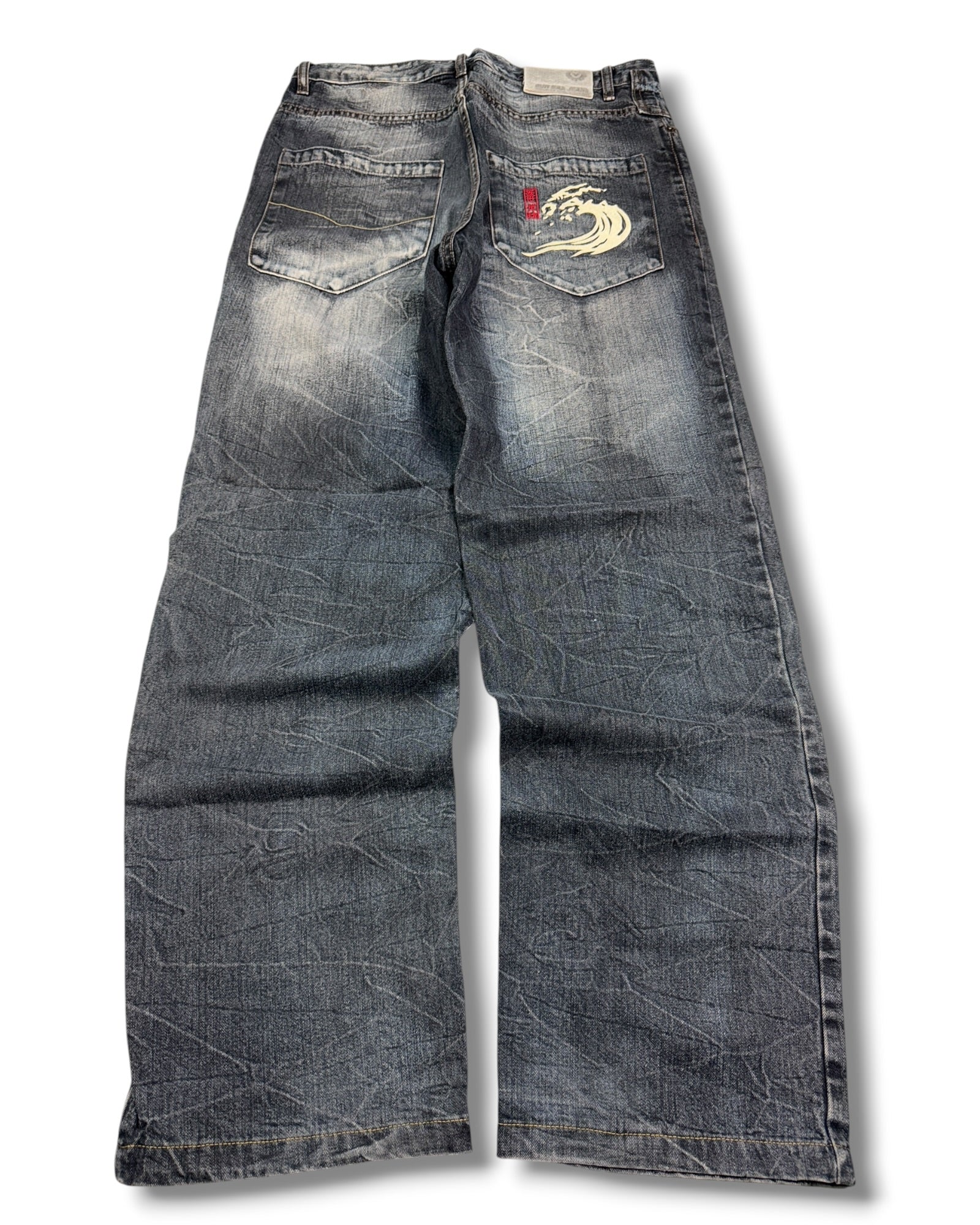 2000's Wave Japanese Baggy Jeans *rare 30x32 (M)