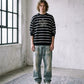 Model wearing Striped Knit Sweater L