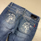 2000's Green Horse Japanese Slim/Straight Jeans *rare 33x30 (M)