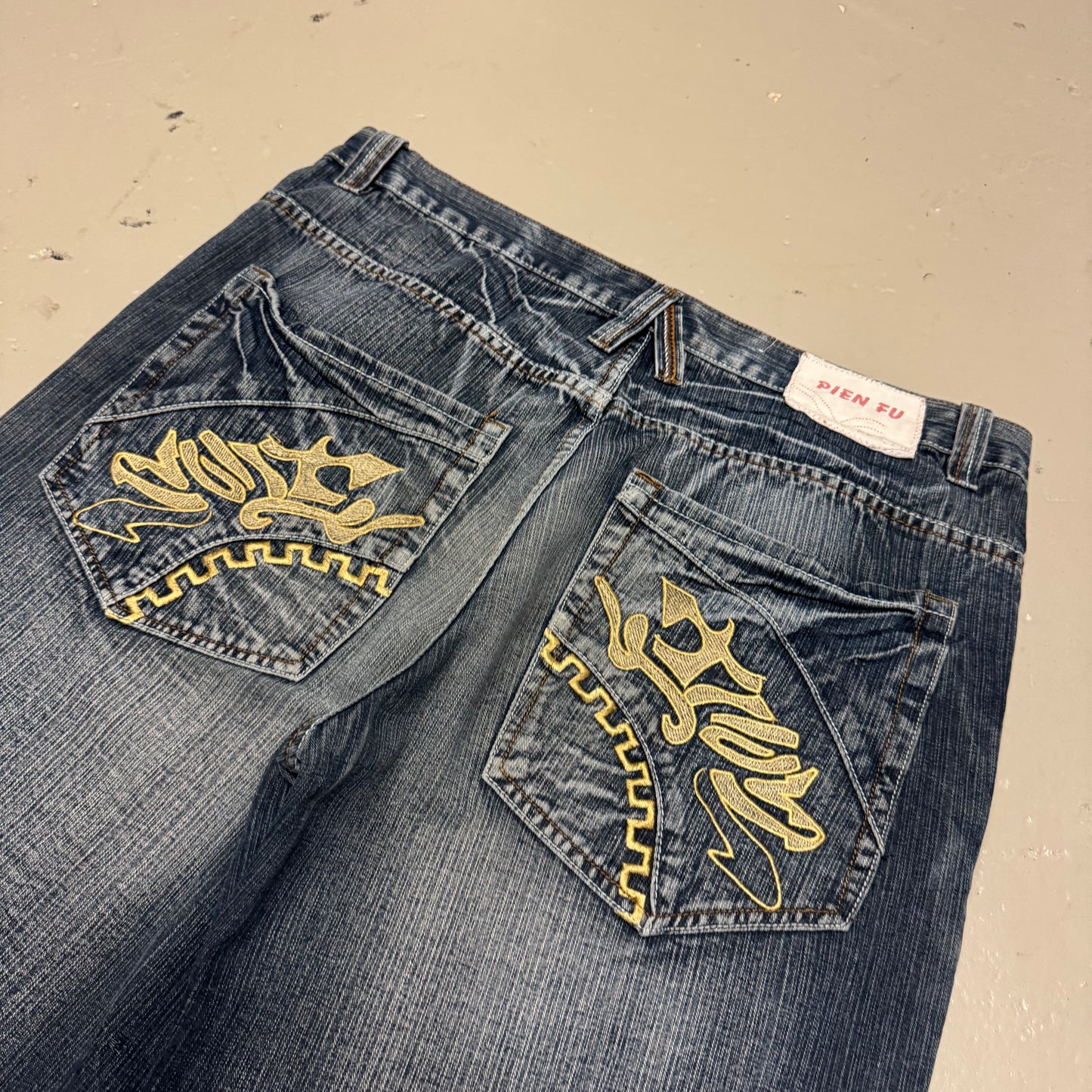 2000‘s Pien Fu Hip Hop Baggy Jeans Vintage/Y2K *very rare 38x34
