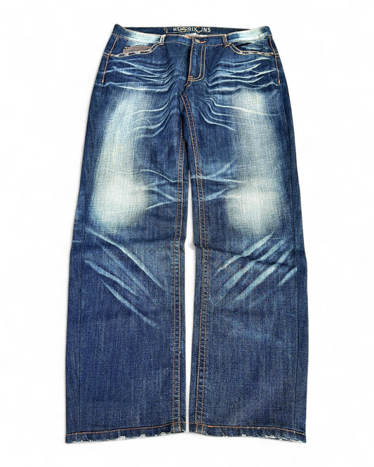 2000's Hendrix Japanese Straight/Baggy Jeans *rare 38x34 (XXL)