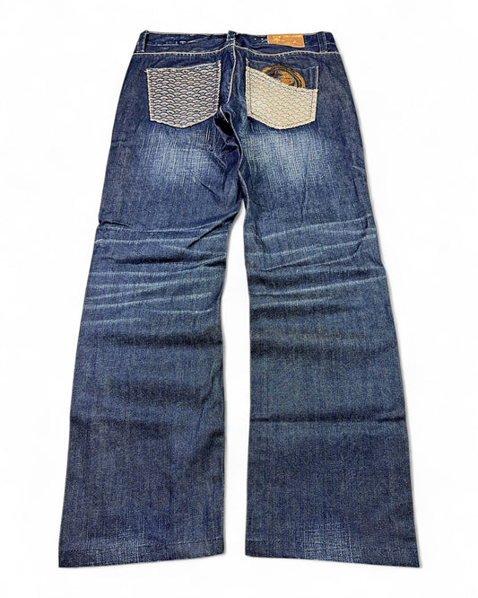 2000's Big Train Japanese Straight/Baggy Jeans *rare 34x32 (L)