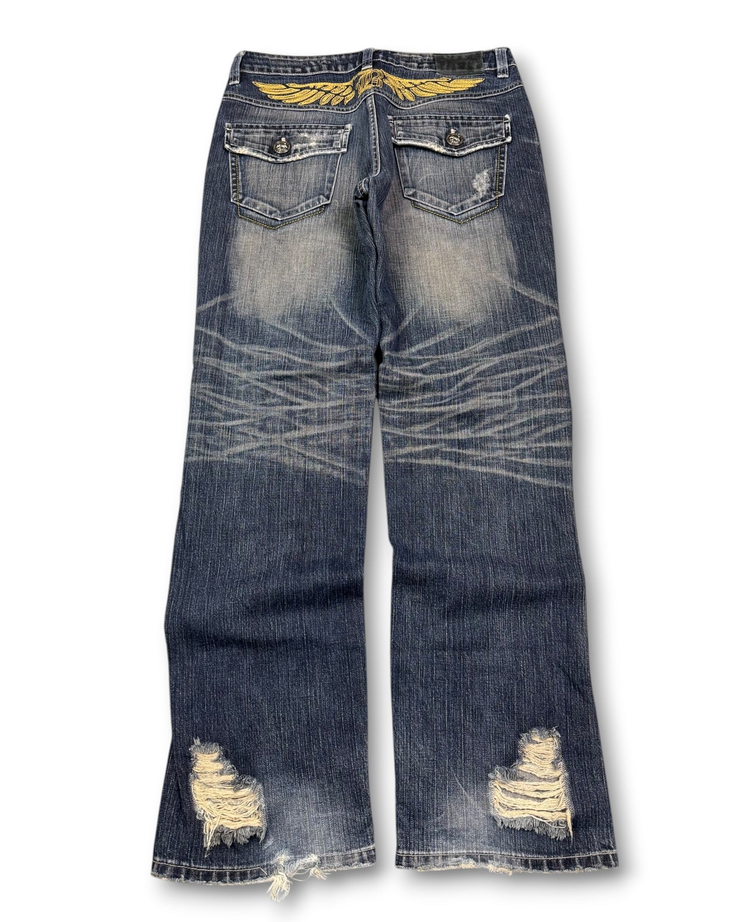 2000's Osaka Big Train Japanese Archive Baggy/Straight Jeans *extremely rare 32x32 (M)