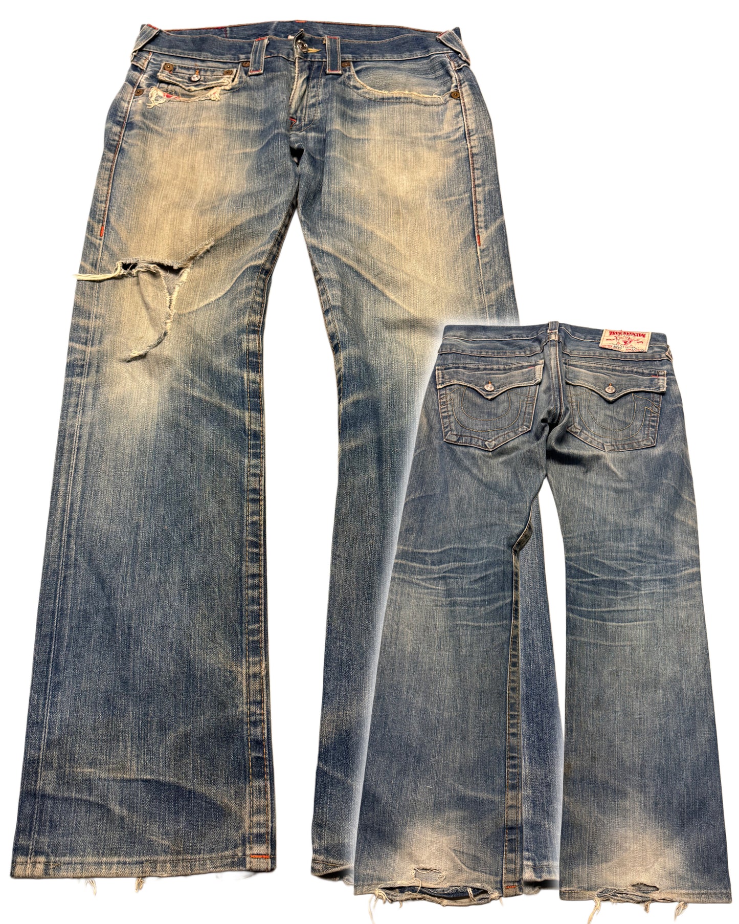 2000‘s True Religion Ricky Distressed Jeans *selten 34x32