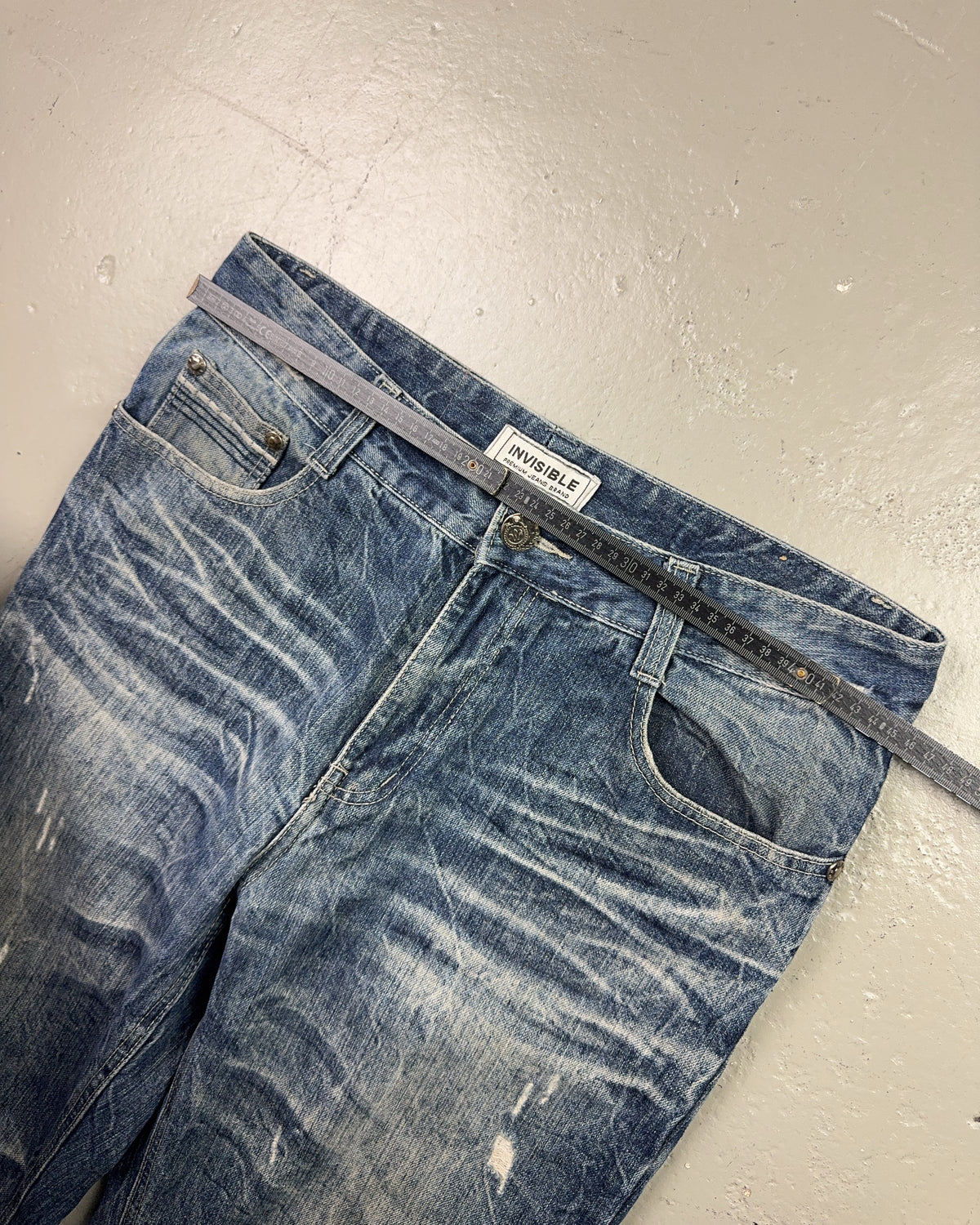 2000's Invisible Premium Jeans Brand Japanese Archive Straight/Baggy Jeans *very rare 35x34 (XL)