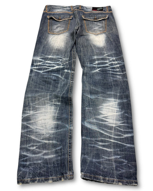 2000's Bobson Japanese Archive Baggy/Straight Jeans *extremely rare 36x32 (XL)