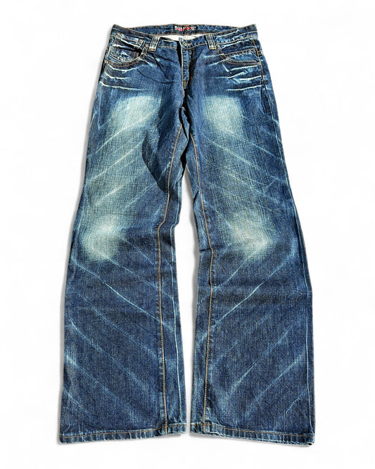 2000's Blue Subject Japanese Archive Baggy Jeans *very rare 34x34 (L)