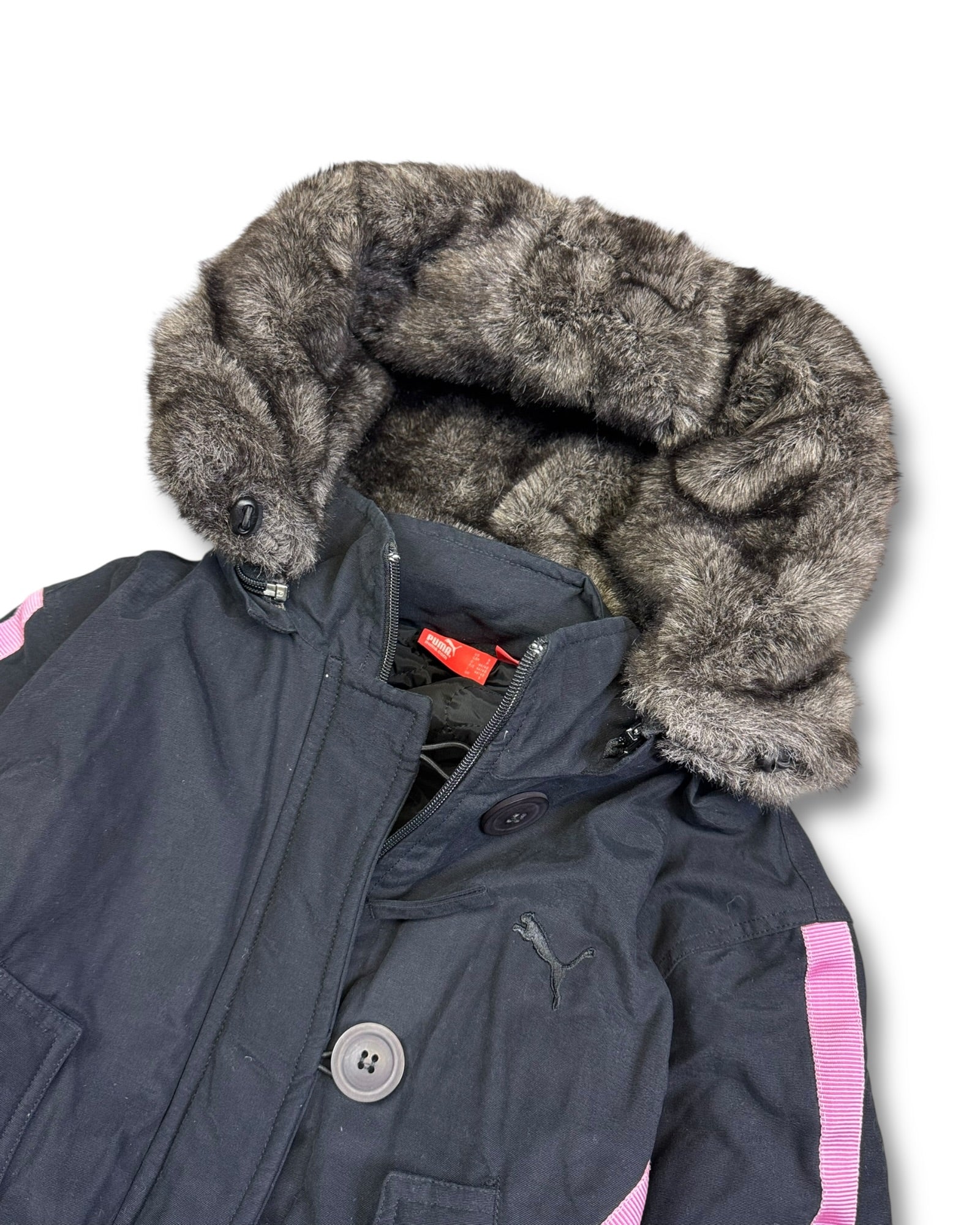 2000's Puma Faux Fur Cropped Fit Jacket Women's *very rare (S)