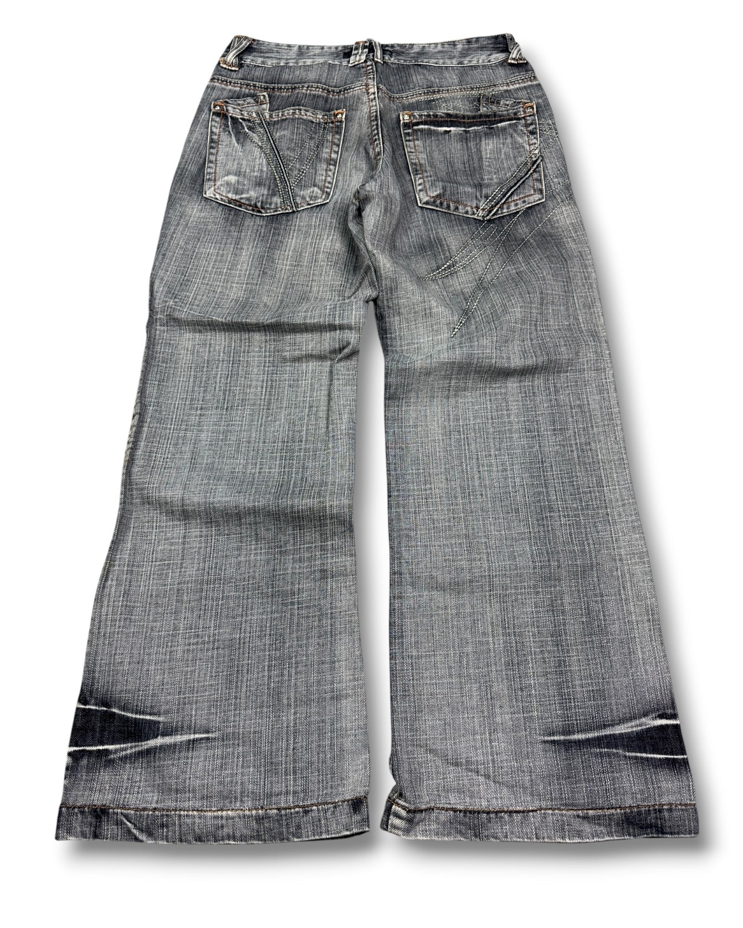 2000's Milennium Zone Japanese Archive Baggy/Bootcut Jeans *rare 32x30 (M)