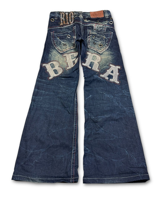 2000's Riobera Japanese Archive Low Waist/Flared Baggy Jeans Women's *extremely rare 28x28 (S)