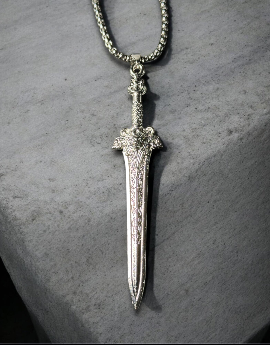 Silver Blade Stainless Steel Necklace