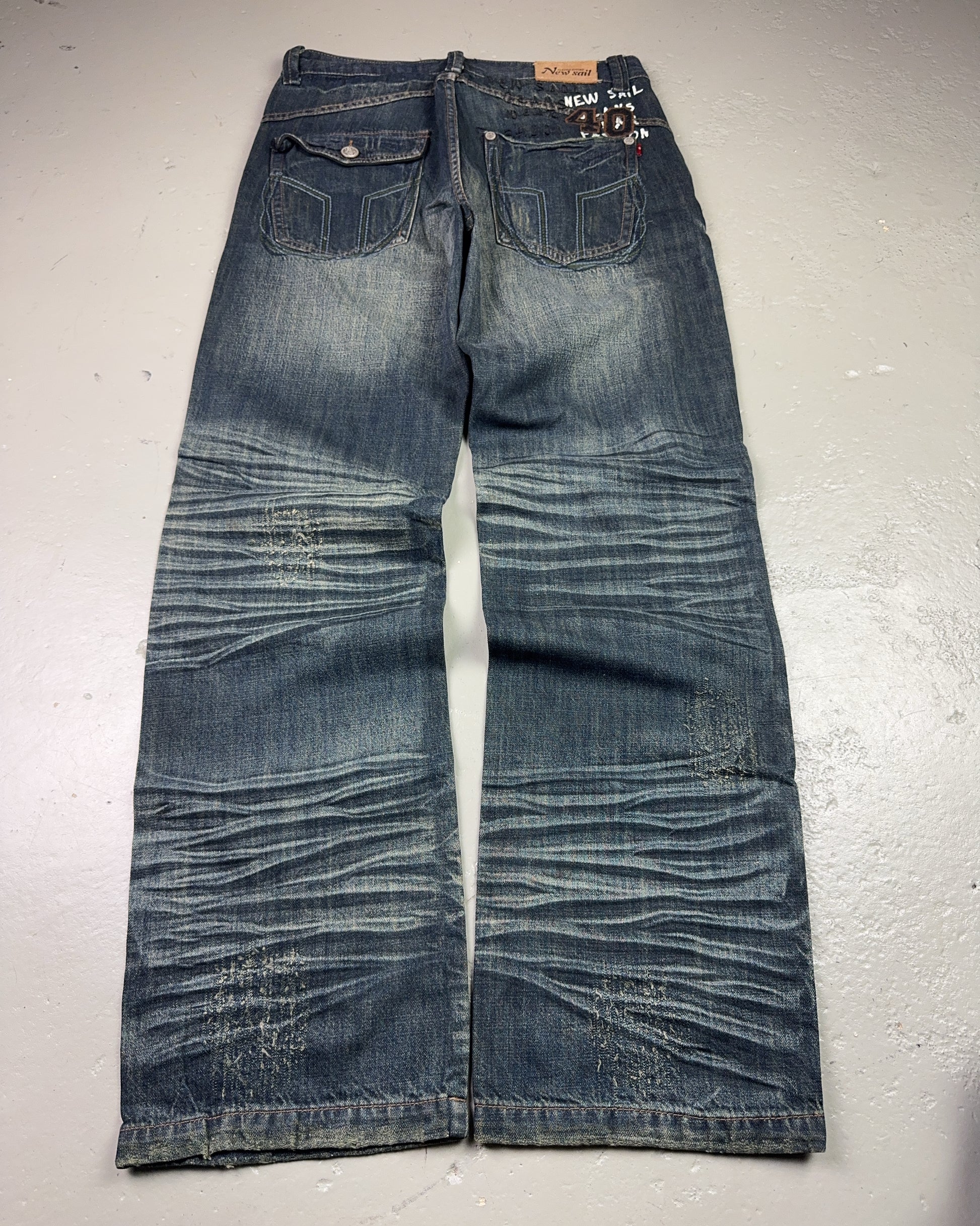 2000's New Sail Japanese Archive Baggy Jeans *very rare 32x34 (M)