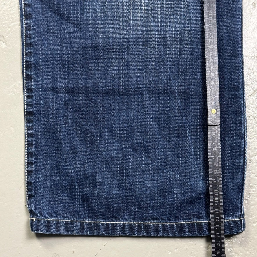 2000’s Cross Colours Hip Hop Heavy Denim Baggy Jeans *very rare 38x34