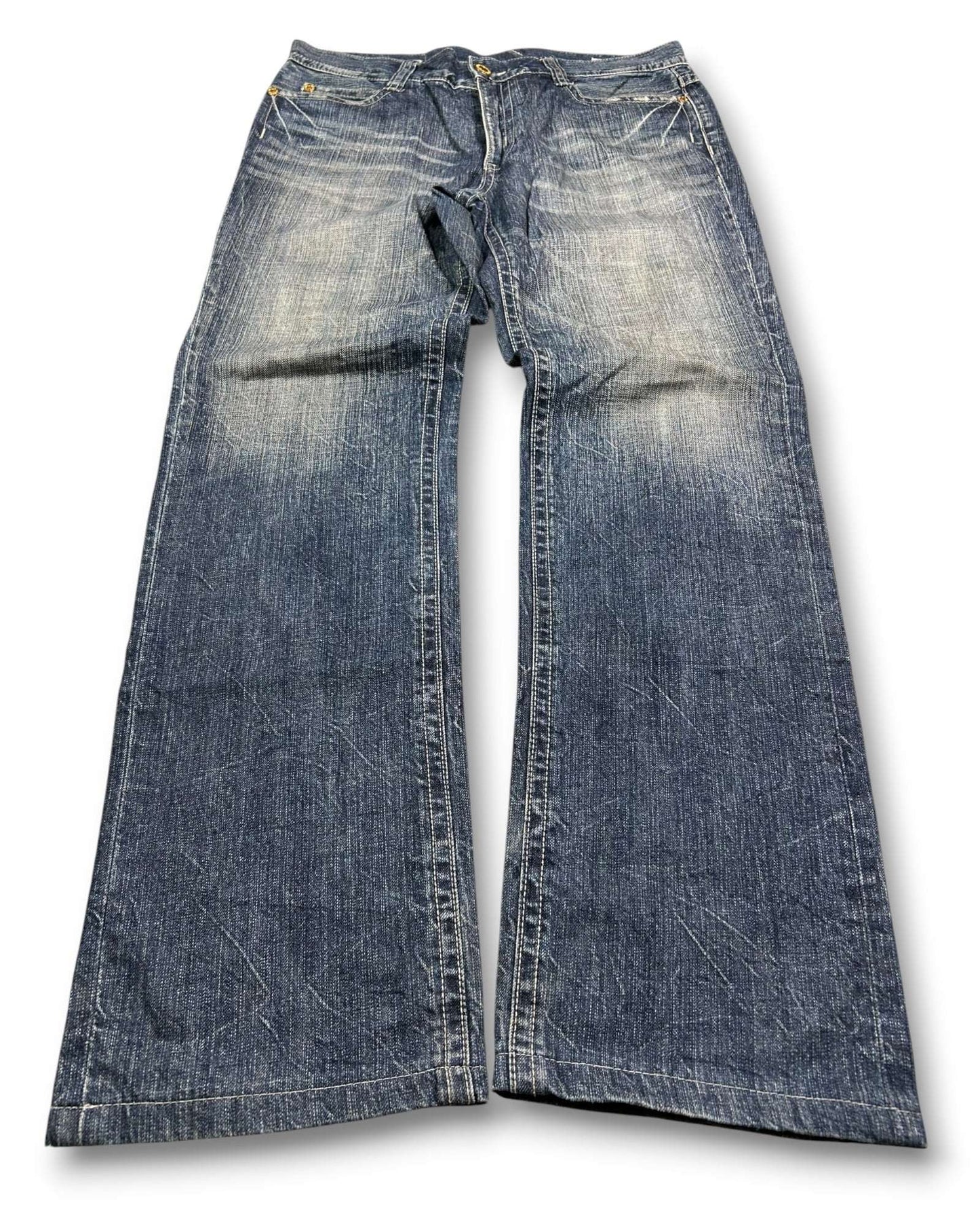 2000's Bobson Straight/Baggy Japanese Jeans *rare 34x32 (L)