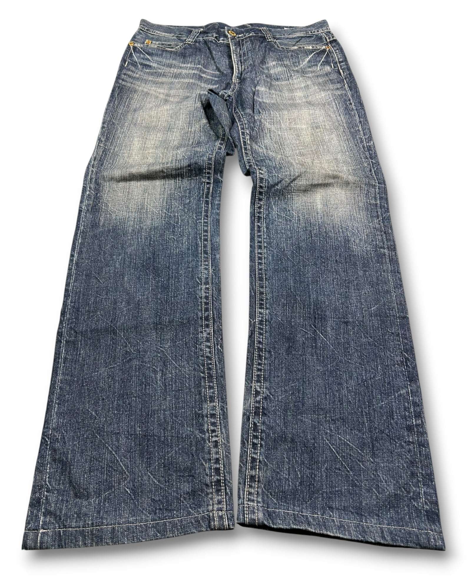 2000's Bobson Straight/Baggy Japanese Jeans *rare 34x32 (L)