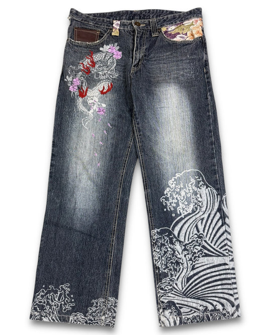 2000's Gumu Baggy Japanese Archive Jeans *very rare 32x28 (M)