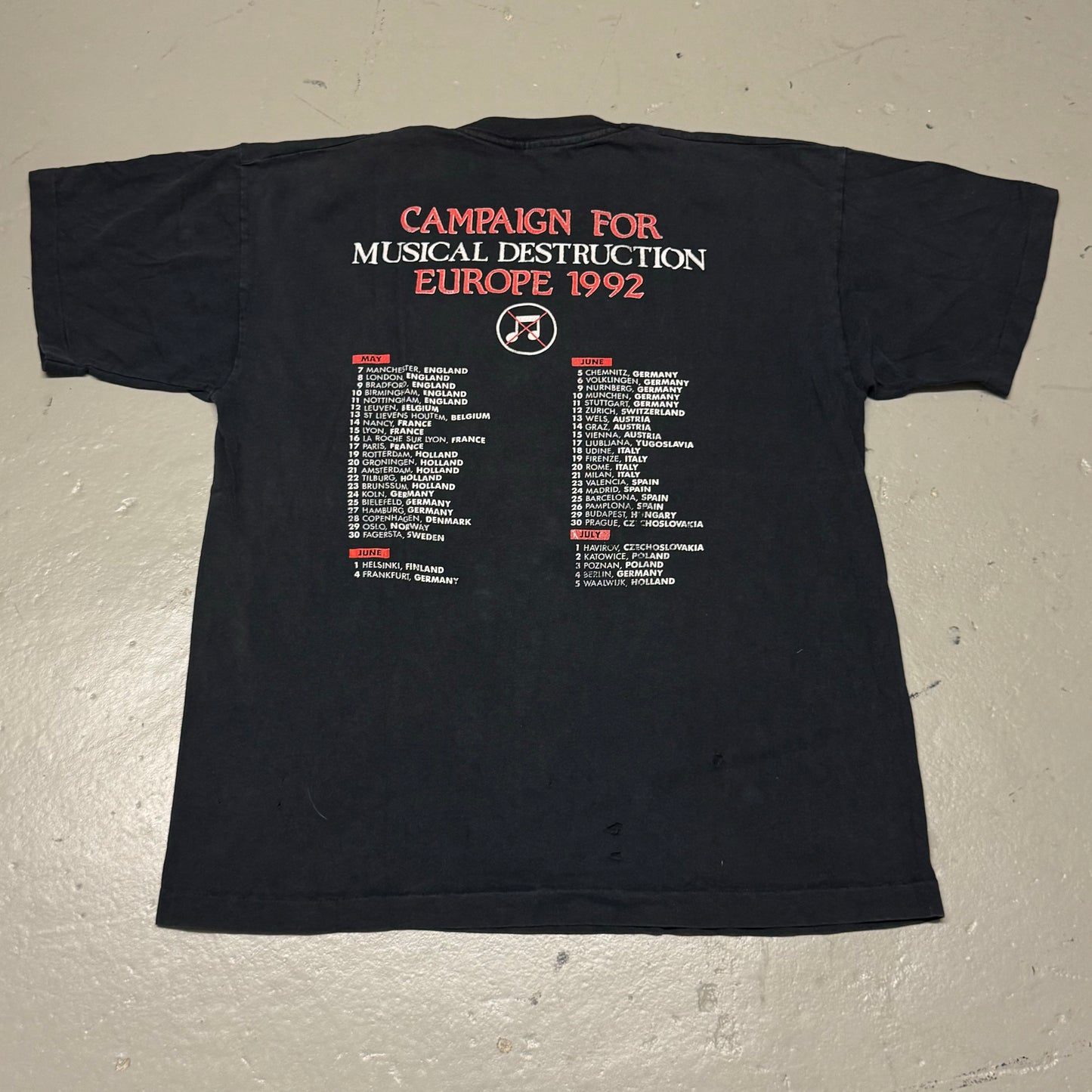 1992 Napalm Death Archive ’Campaign For Musical Destruction’ Europe Tour *extrem selten (XL)