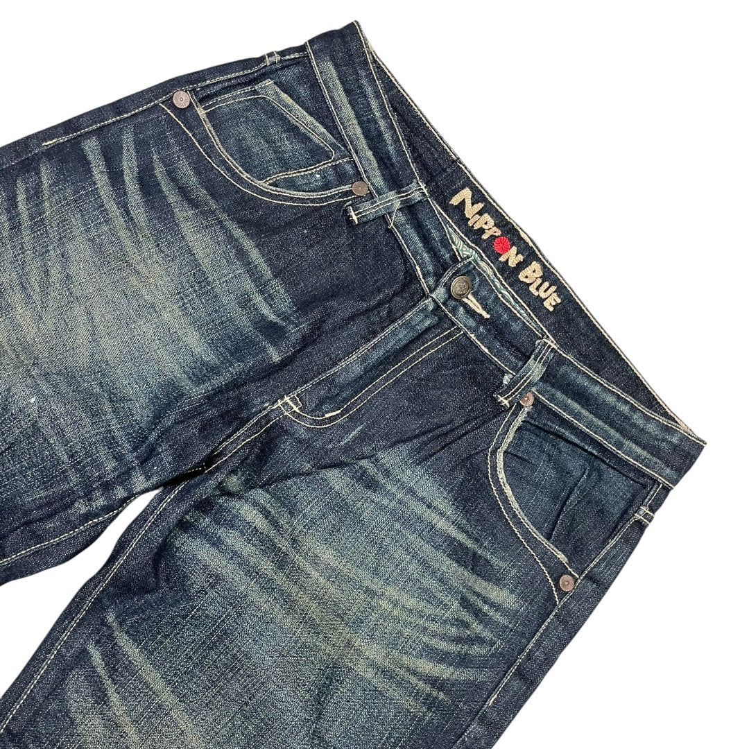 2000‘s Nippon Blue Japanese Baggy/Straight Jeans *very rare 30x32