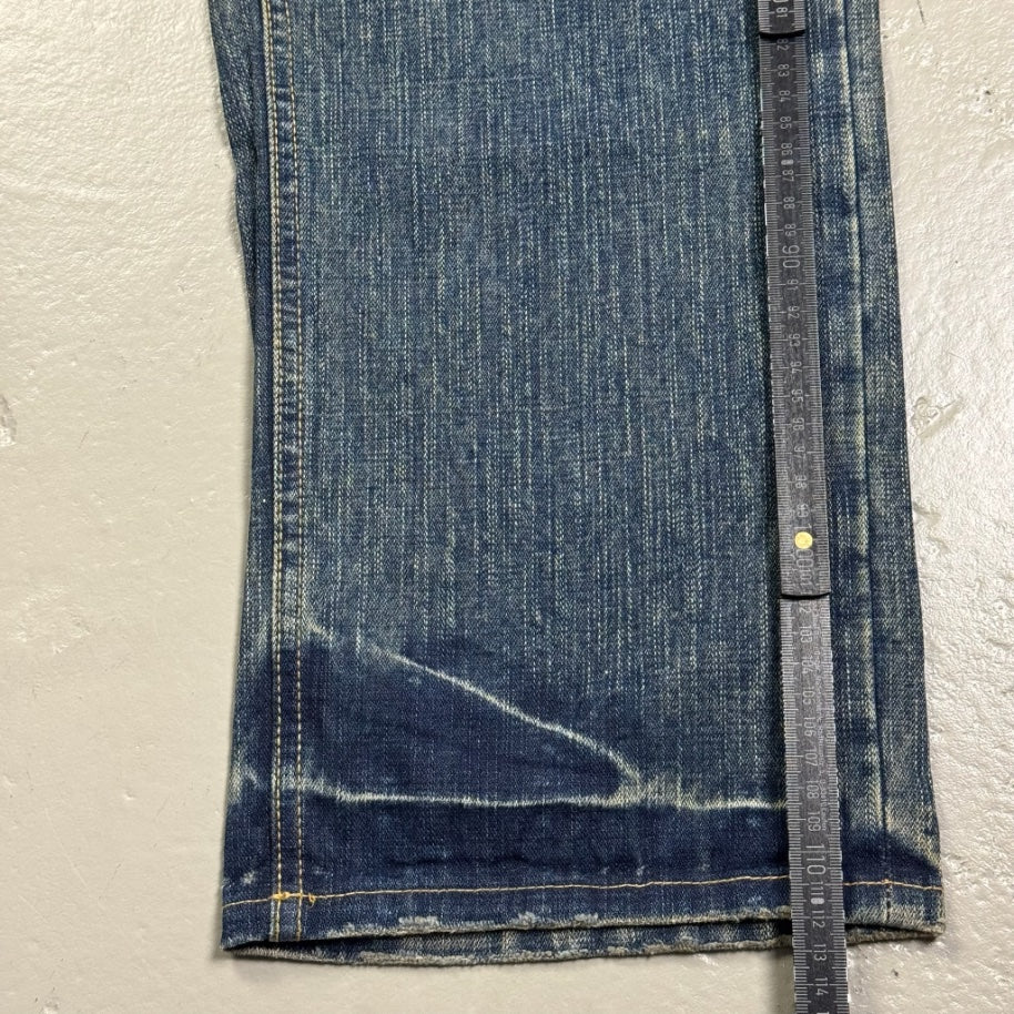 2000’s Big Train Japanese Baggy/Straight Heavy Denim Jeans *very rare 34x34
