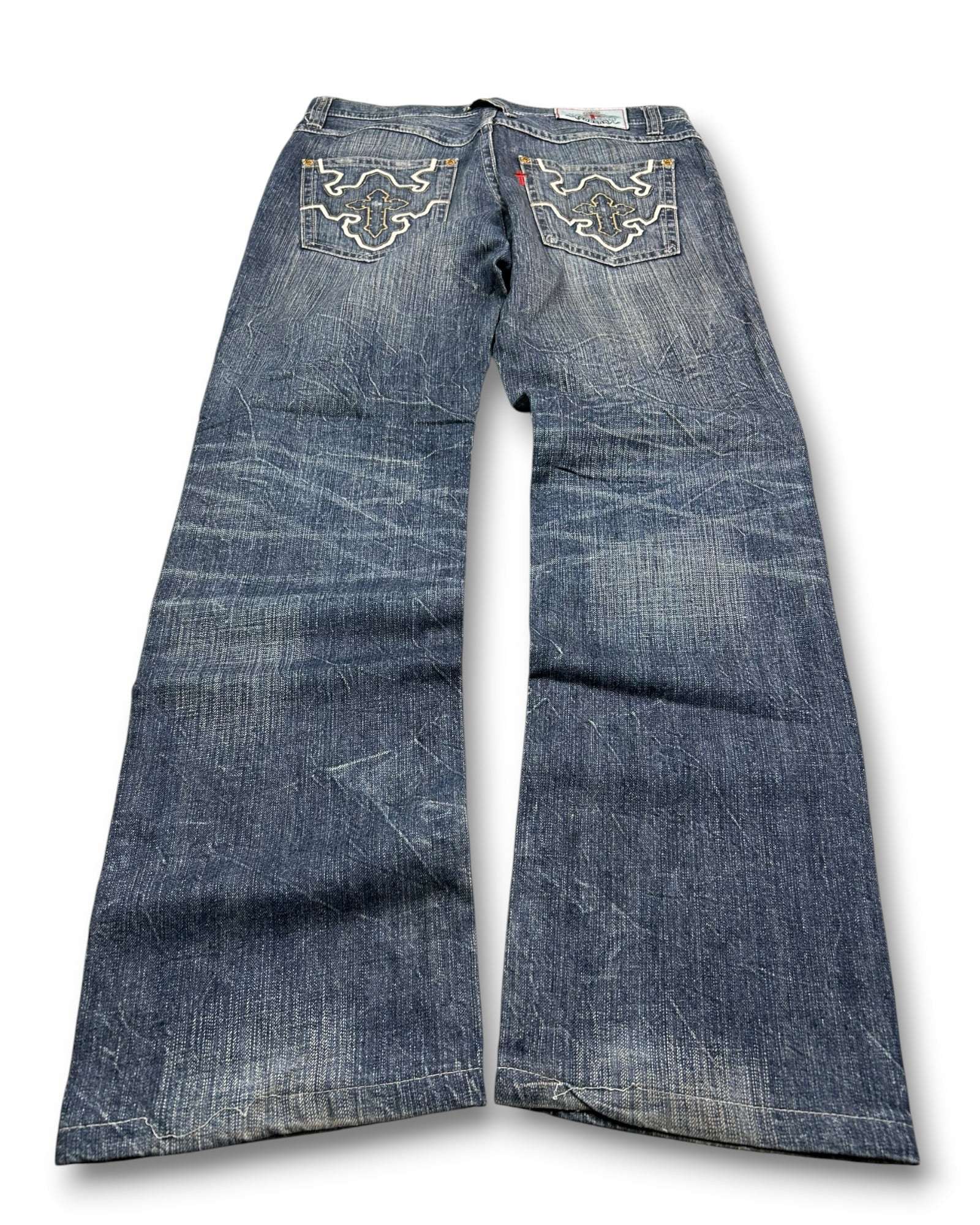 2000's Bobson Straight/Baggy Japanese Jeans *rare 34x32 (L)