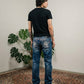 2000er Green Banana Japanese Slim/Straight Jeans (M) - on model