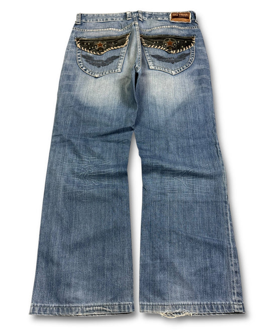 2000's Big Train Japanese Archive Baggy Jeans *very rare 36x30 (XL)