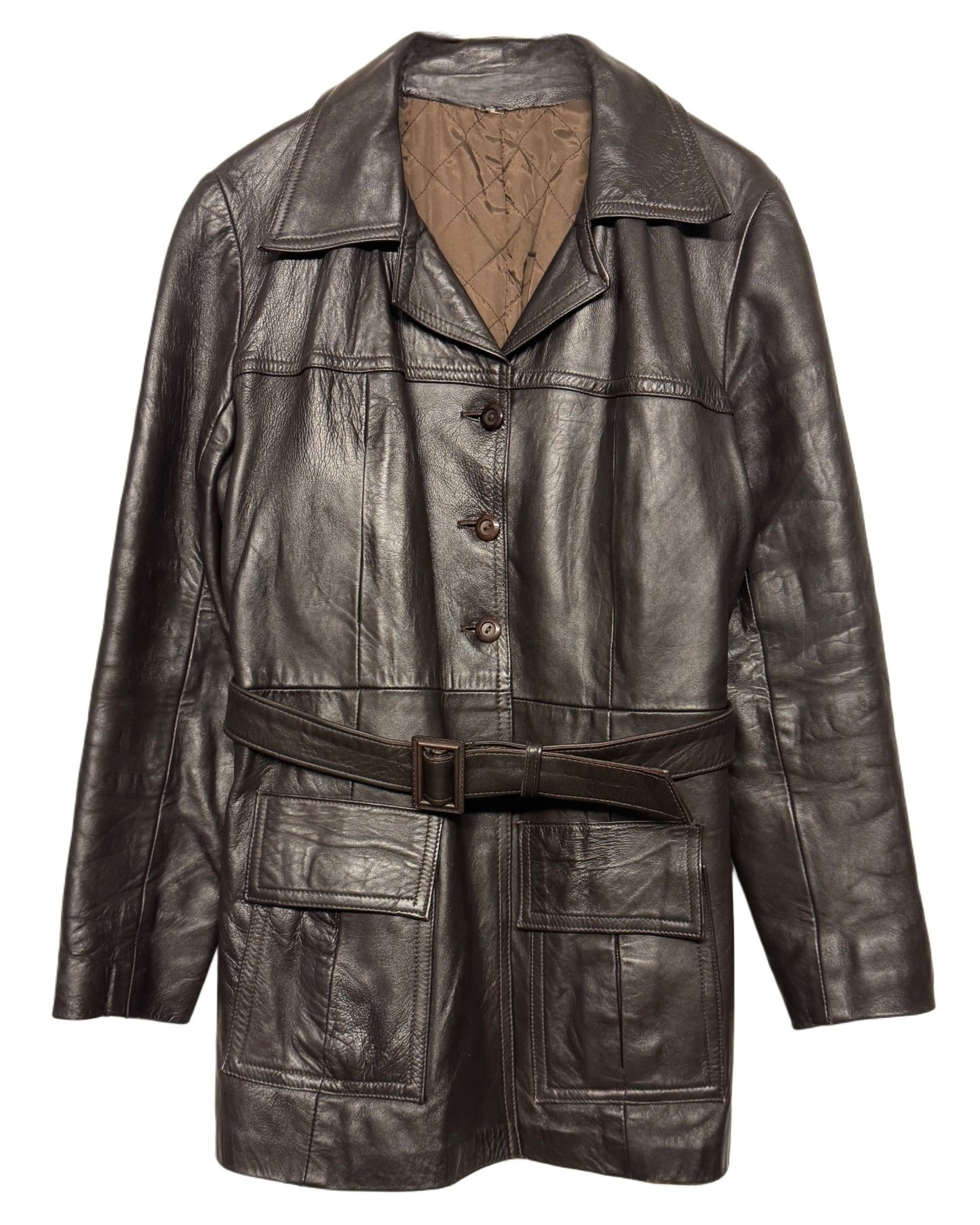 90‘s Leather Coat Women‘s *selten (S) - Lennys Vintage