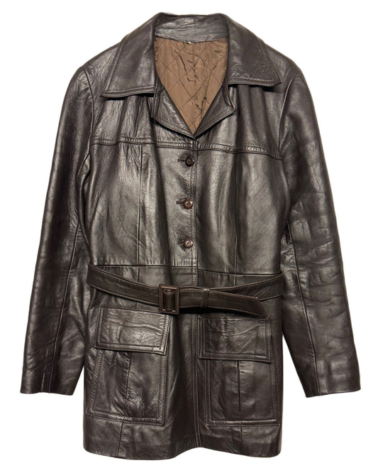 90‘s Leather Coat Women‘s *selten (S) - Lennys Vintage