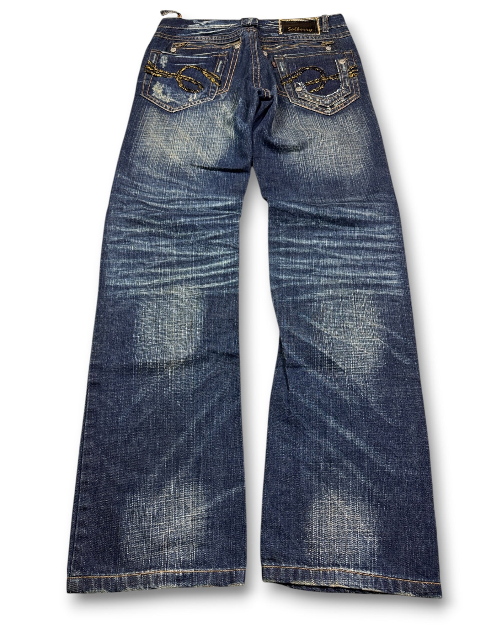2000's Solberry Straight/Baggy Japanese Archive Jeans Women's *very rare 30x30 (M)