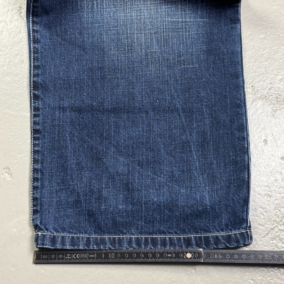 2000’s Cross Colours Hip Hop Heavy Denim Baggy Jeans *very rare 38x34