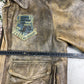 1980's Fighter Squadron Graphic Leather Bomber Jacket *extremely rare (L)