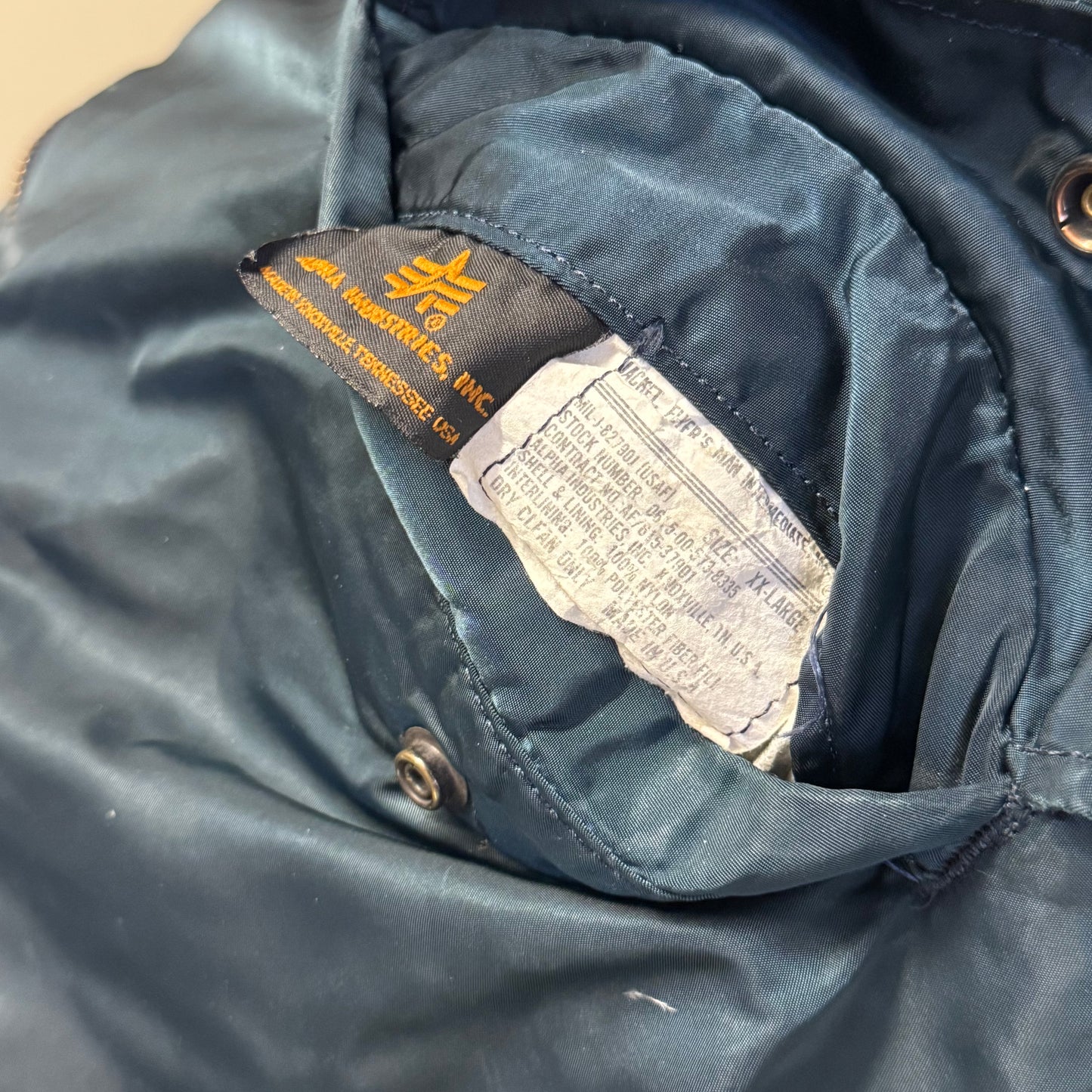 1990‘s Alpha Industries Nylon Bomber Jacket made in U.S.A *very rare (XXL)
