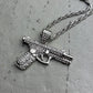 Iced Pistol Pendant Necklace