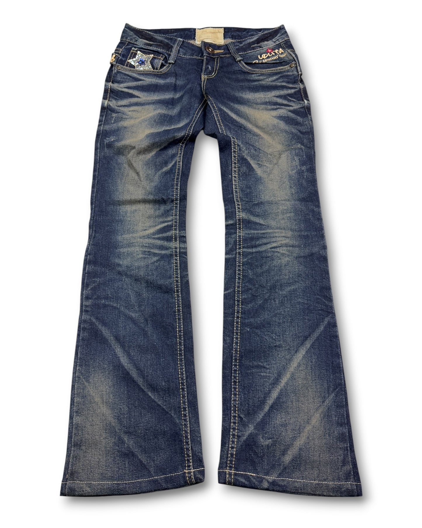 2000's Lolita Low Waist/Bootcut Japanese Archive Jeans Women's *very rare W27 (S)
