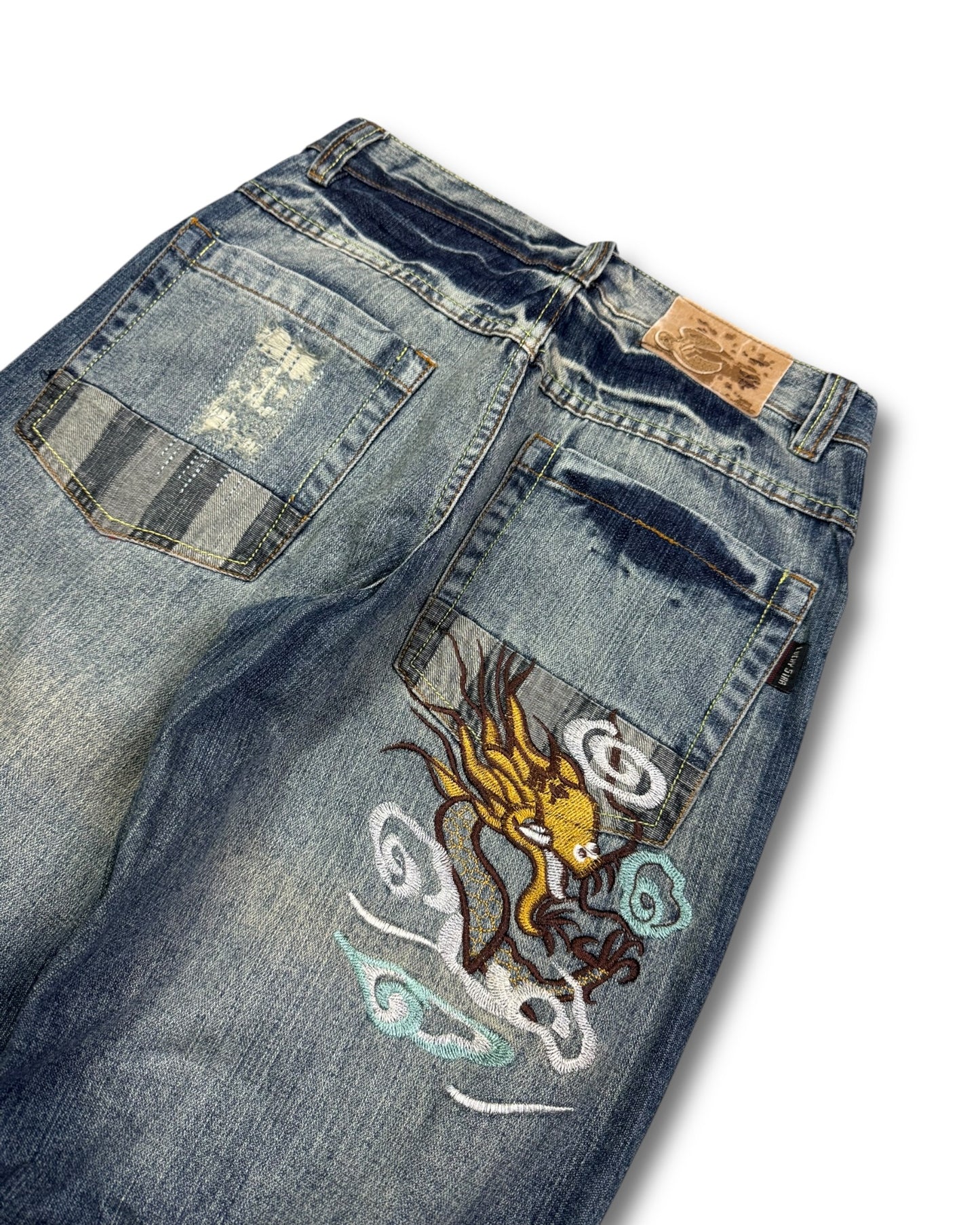 2000's Lucky Star Japanese Baggy Jeans *rare 29x32 (S)