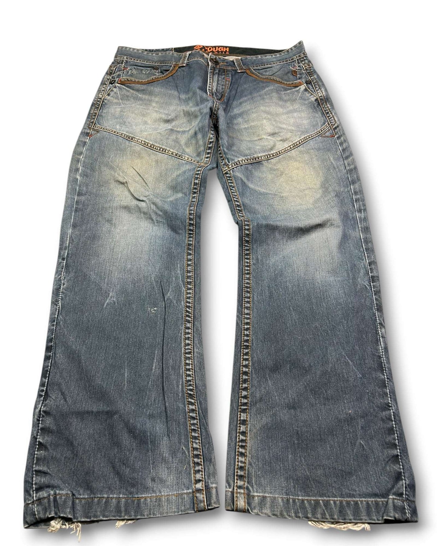 2000's Tough Jeansmith Straight/Baggy Japanese Jeans *rare 38x30 (XXL)