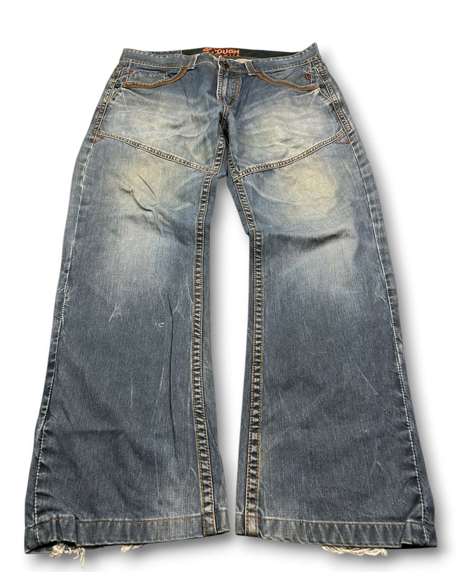 2000's Tough Jeansmith Straight/Baggy Japanese Jeans *rare 38x30 (XXL)