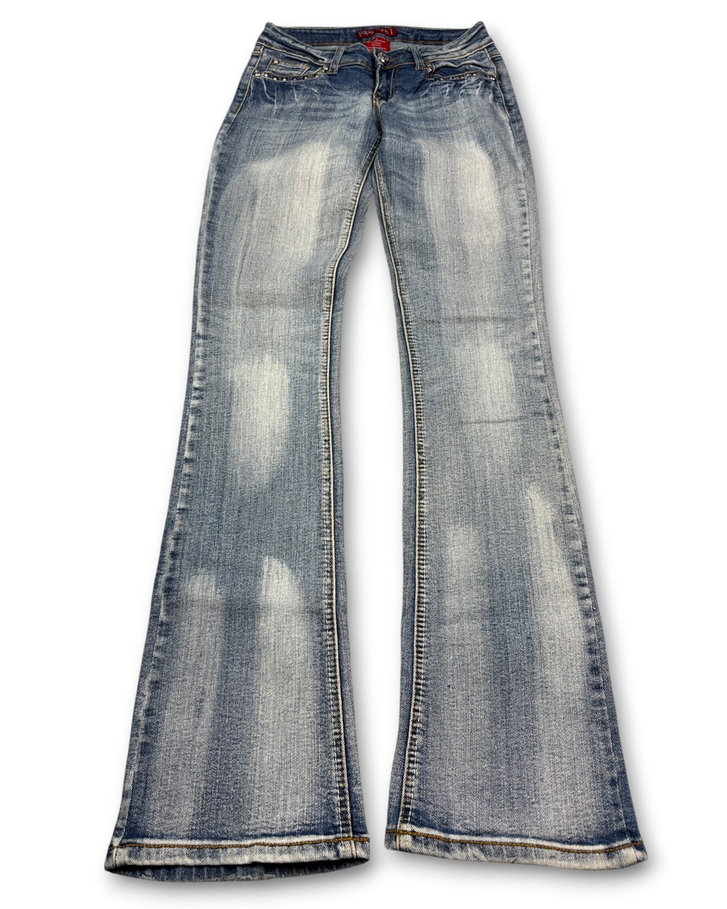 2000's Red Rivet Low Waist/Bootcut Jeans Women's *rare 26x30 (S)