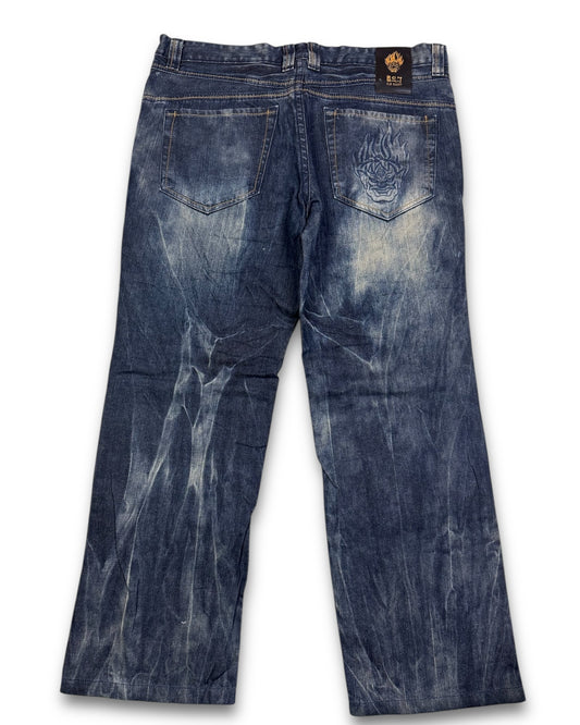 2000's Blue Subject Japanese Straight/Baggy Jeans *very rare 38x30 (XXL)