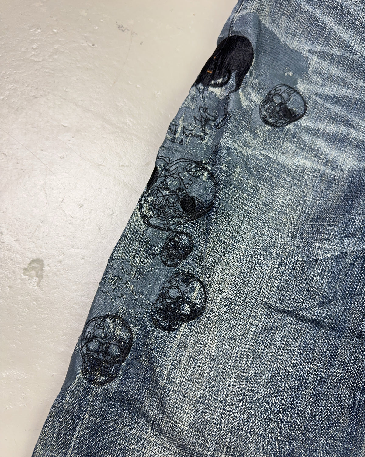 2000's Skull Japanese Baggy Jeans *rare 34x30 (L)