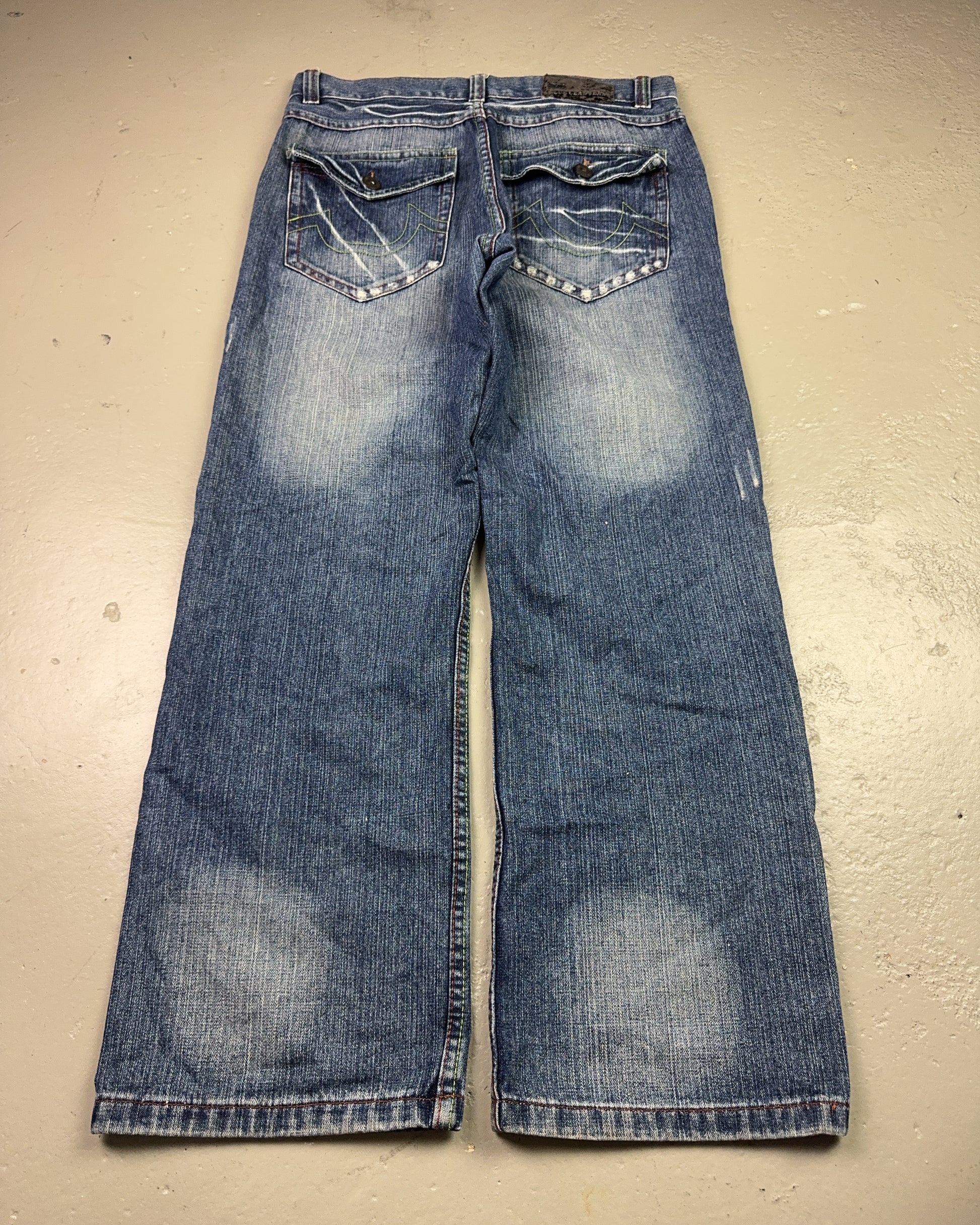 2000's Blue Ocean Jean Company Japanese Baggy Jeans *rare 32x32 (M)