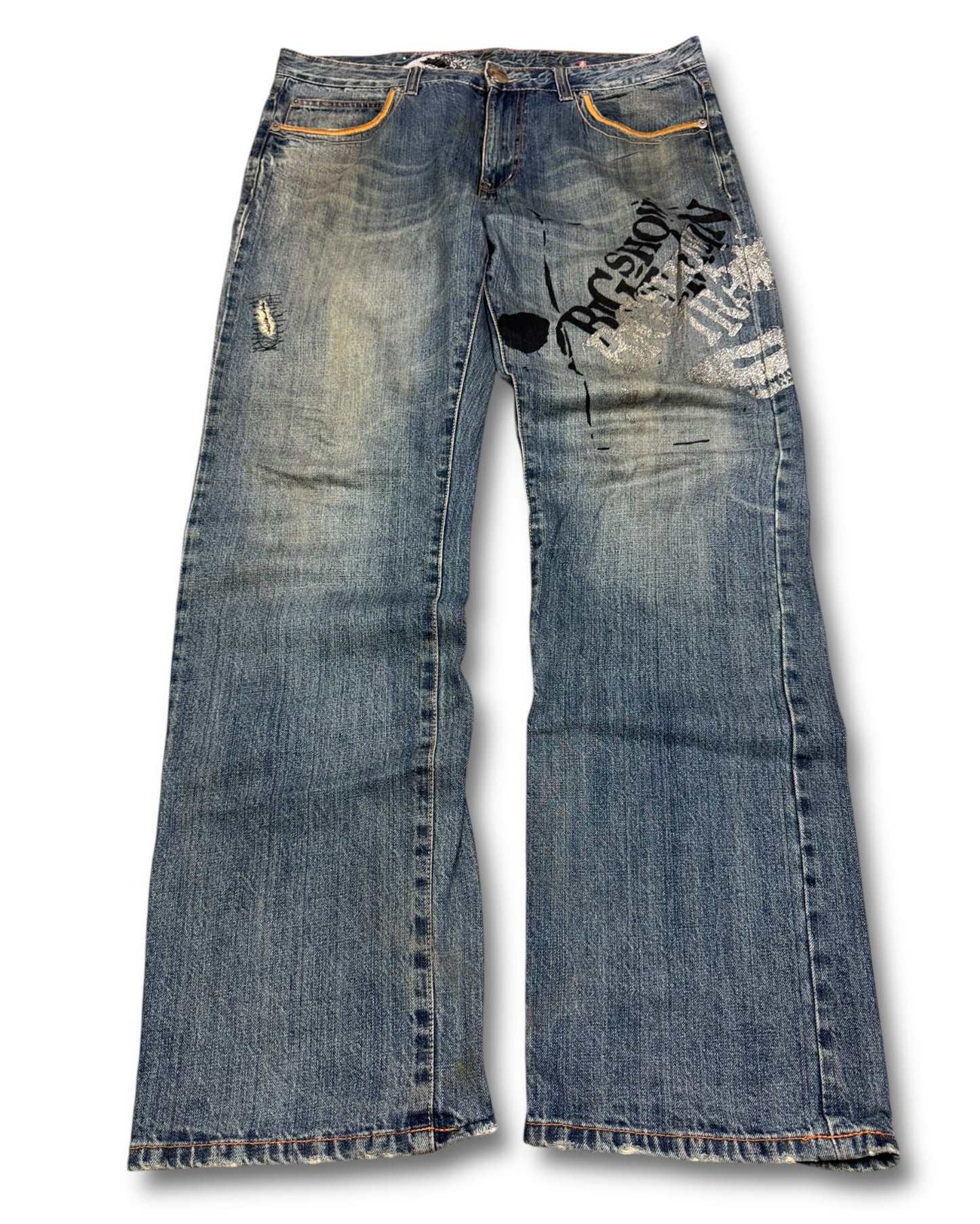 2000's Big Train Japanese Baggy Jeans *very rare 40x34 (XXL)
