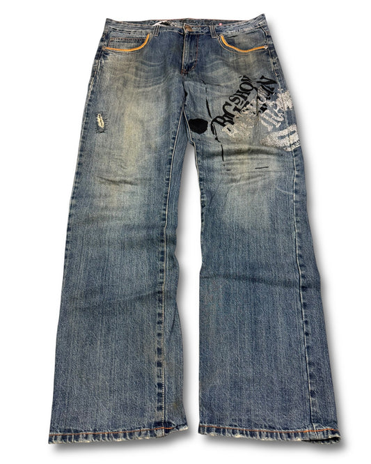 2000's Big Train Japanese Baggy Jeans *very rare 40x34 (XXL)