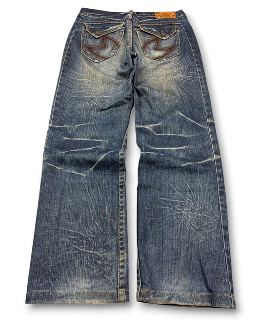 2000's Osaka Big Train Straight/Baggy Japanese Archive Jeans *very rare 32x30 (M)