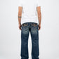 2000's Big Train Straight/Baggy Japanese Jeans - Model shot